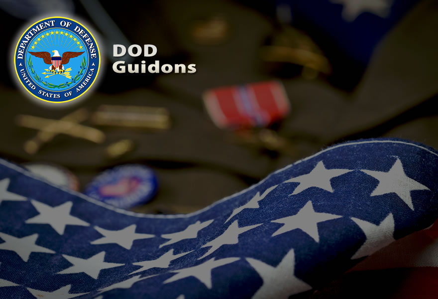 Custom Military Guidons - US Army, Air Force, Navy, Marine Corps guidons, Coast Guard, Law Enforcement, DOD, ROTC, National Guard guidons